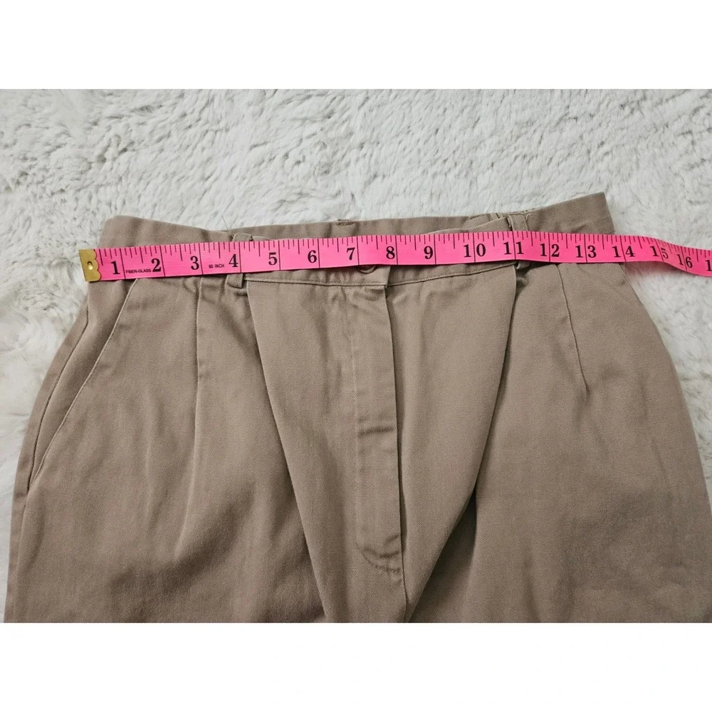 Vtg Company Collection Khaki Pleated High Rise Pants Size 12 Neutral Casual Work